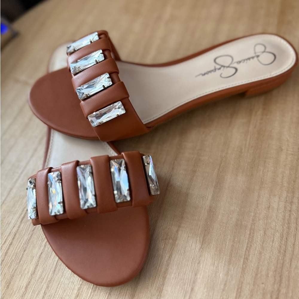 Jessica Simpson Tan Embellished Sandals